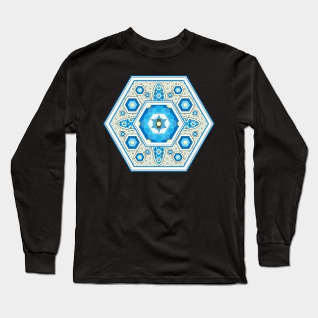 Hexagon Long Sleeve T-Shirt by Kat C.